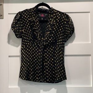 Adorable Bebe black and gold size small top